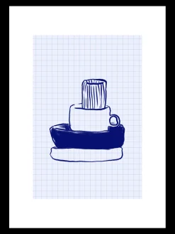 Poster Køkkenkunst Blau A3