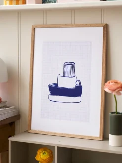 Poster Køkkenkunst Blau A3