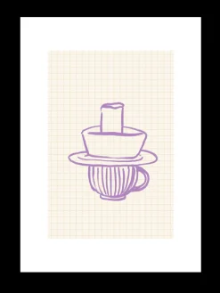 Poster Køkkenkunst Lila A3