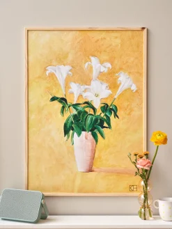 Poster Lilien In Vase 50 X 70