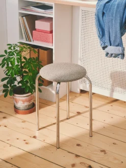 Stuhl Mit Bouclé-Stoff