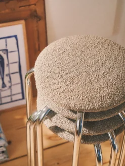 Stuhl Mit Bouclé-Stoff